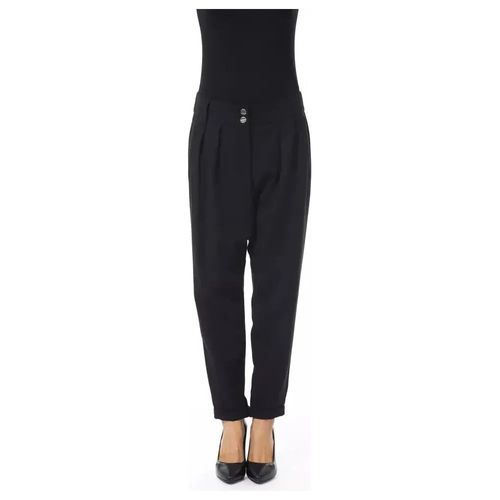 BYBLOS Black Polyester Women Pant BYBLOS Dark Slate Gray