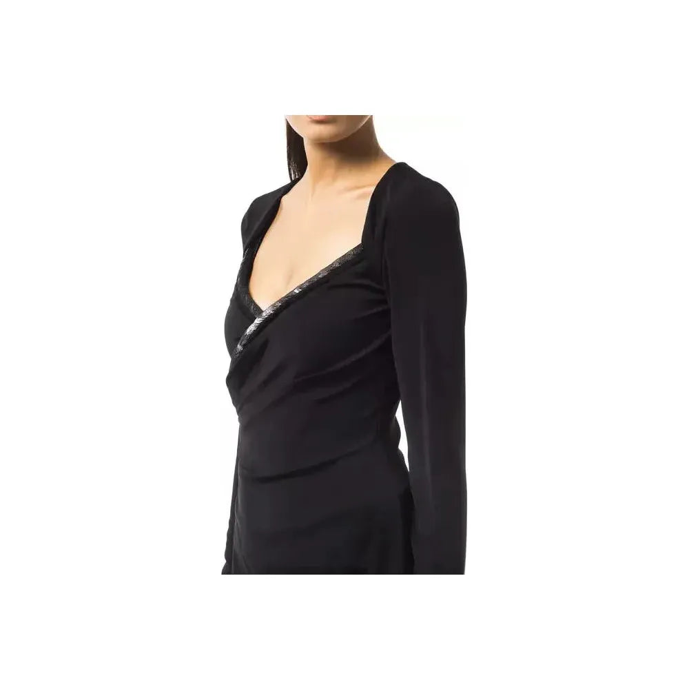 BYBLOS Black Viscose Women Top BYBLOS Dark Slate Gray