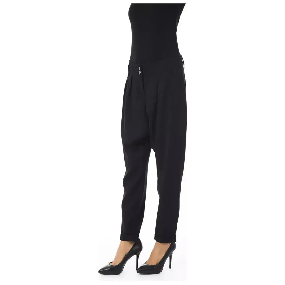 BYBLOS Black Polyester Women Pant BYBLOS Dark Slate Gray