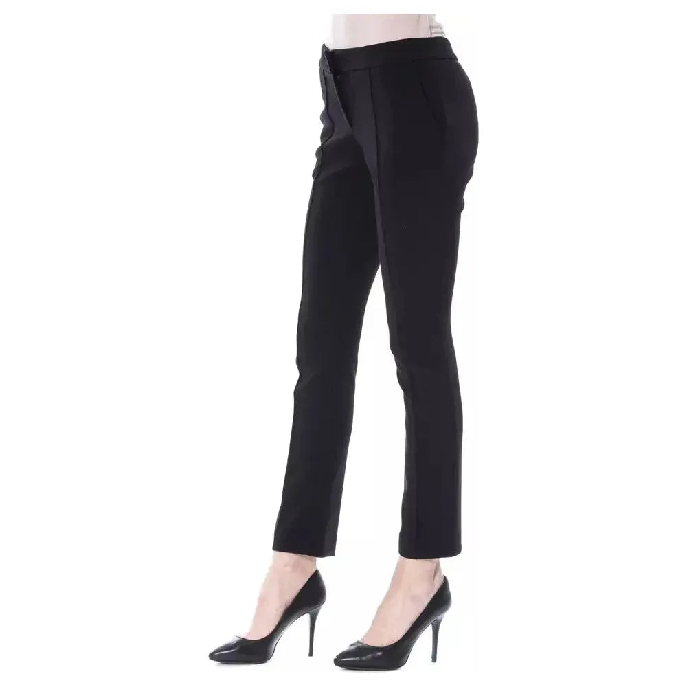 BYBLOS Black Polyester Women's Skinny Pant BYBLOS Dark Slate Gray