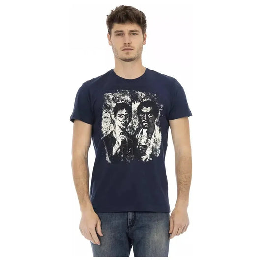 Trussardi Action Blue Cotton Men T-Shirt