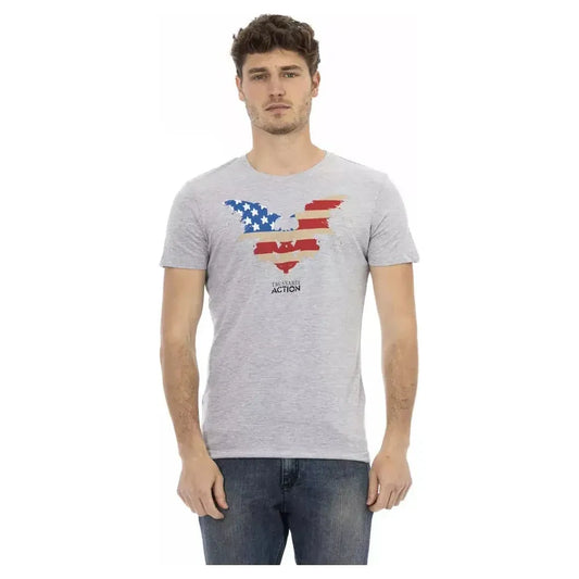 Trussardi Action Gray Cotton Men T-Shirt