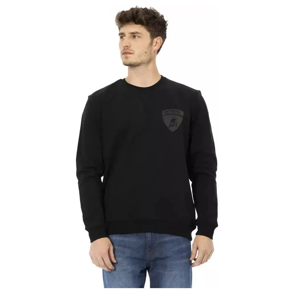 Automobili Lamborghini Black Cotton Men Sweater Automobili Lamborghini Black