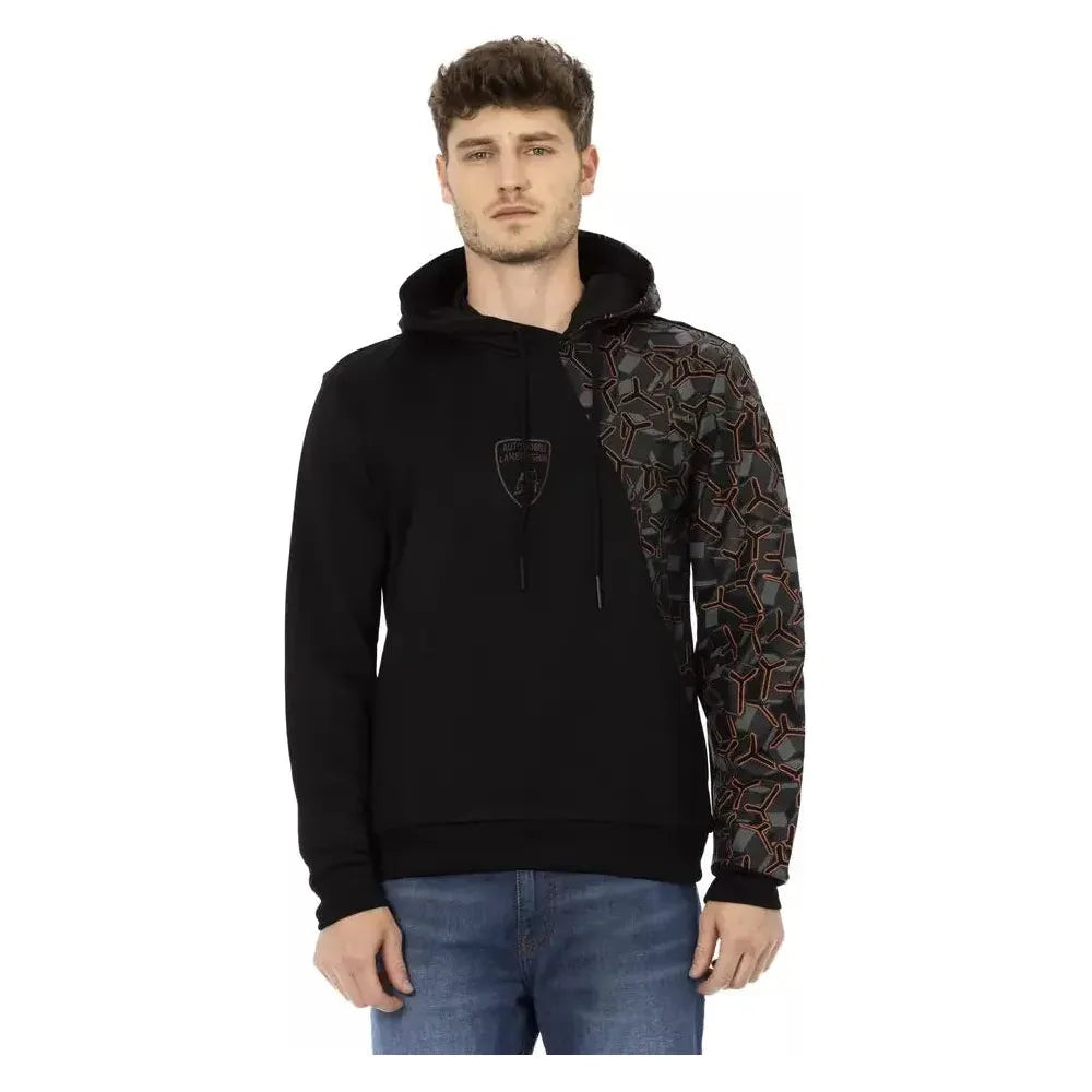 Automobili Lamborghini Black Cotton Men's Hoodie Automobili Lamborghini Black