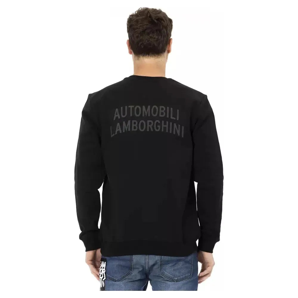 Automobili Lamborghini Black Cotton Men Sweater Automobili Lamborghini Black