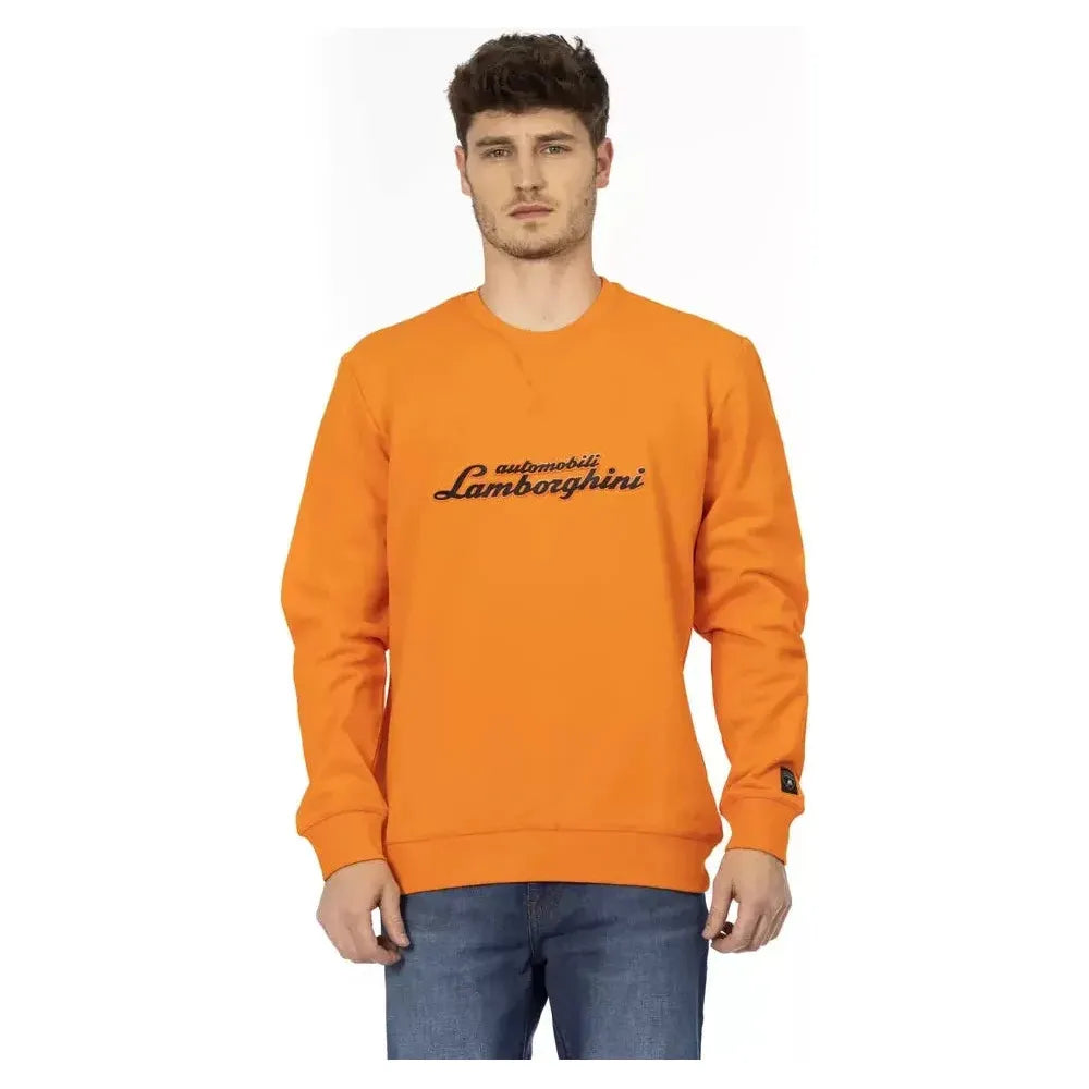 Automobili Lamborghini Orange Cotton Men Sweater Automobili Lamborghini Coral