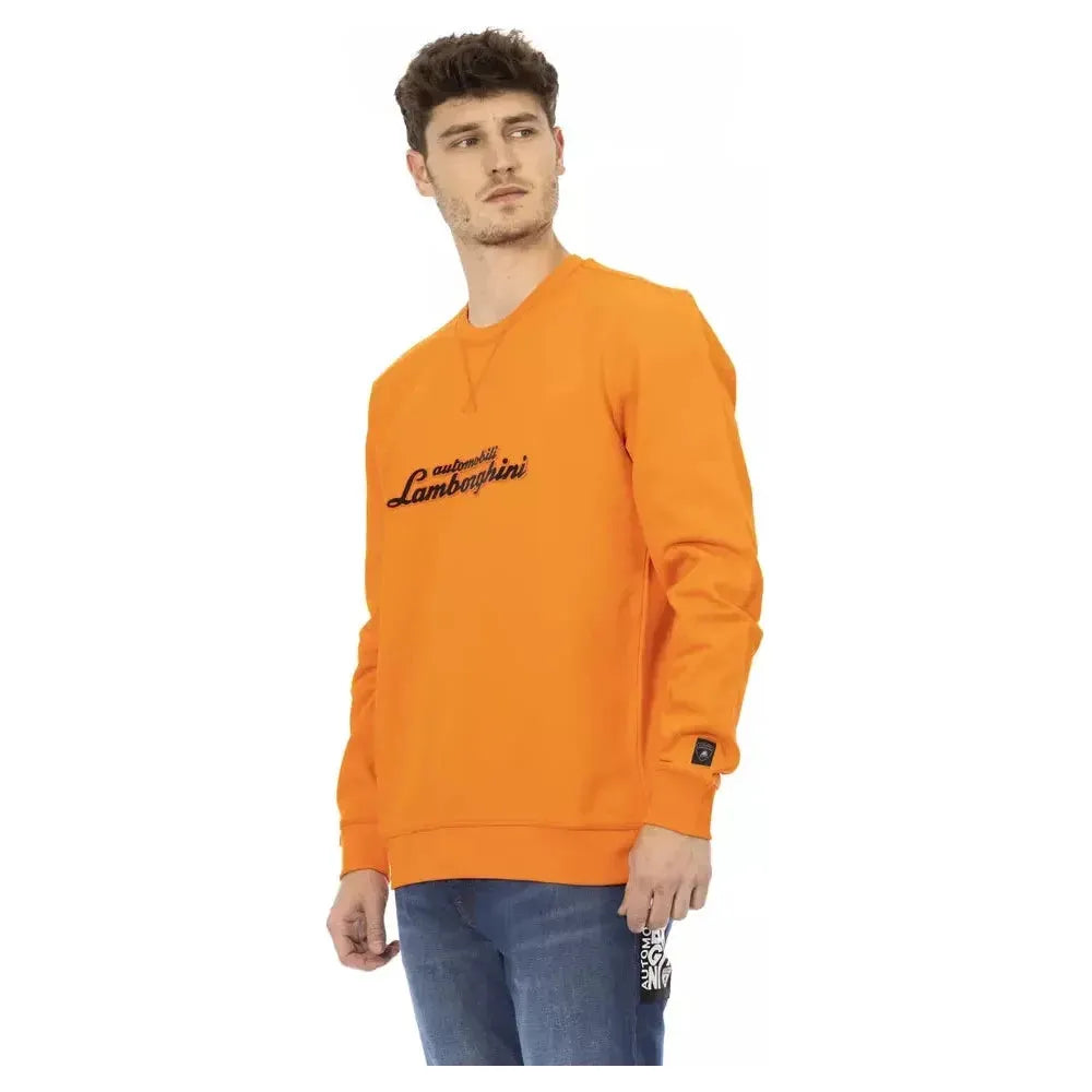 Automobili Lamborghini Orange Cotton Men Sweater Automobili Lamborghini Coral