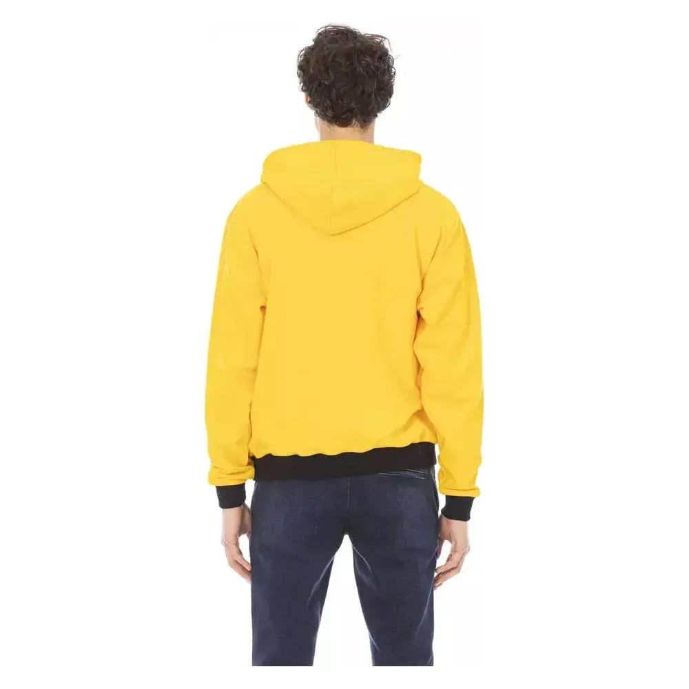 Baldinini Trend Yellow Cotton Men Hoodie Baldinini Trend Sandy Brown