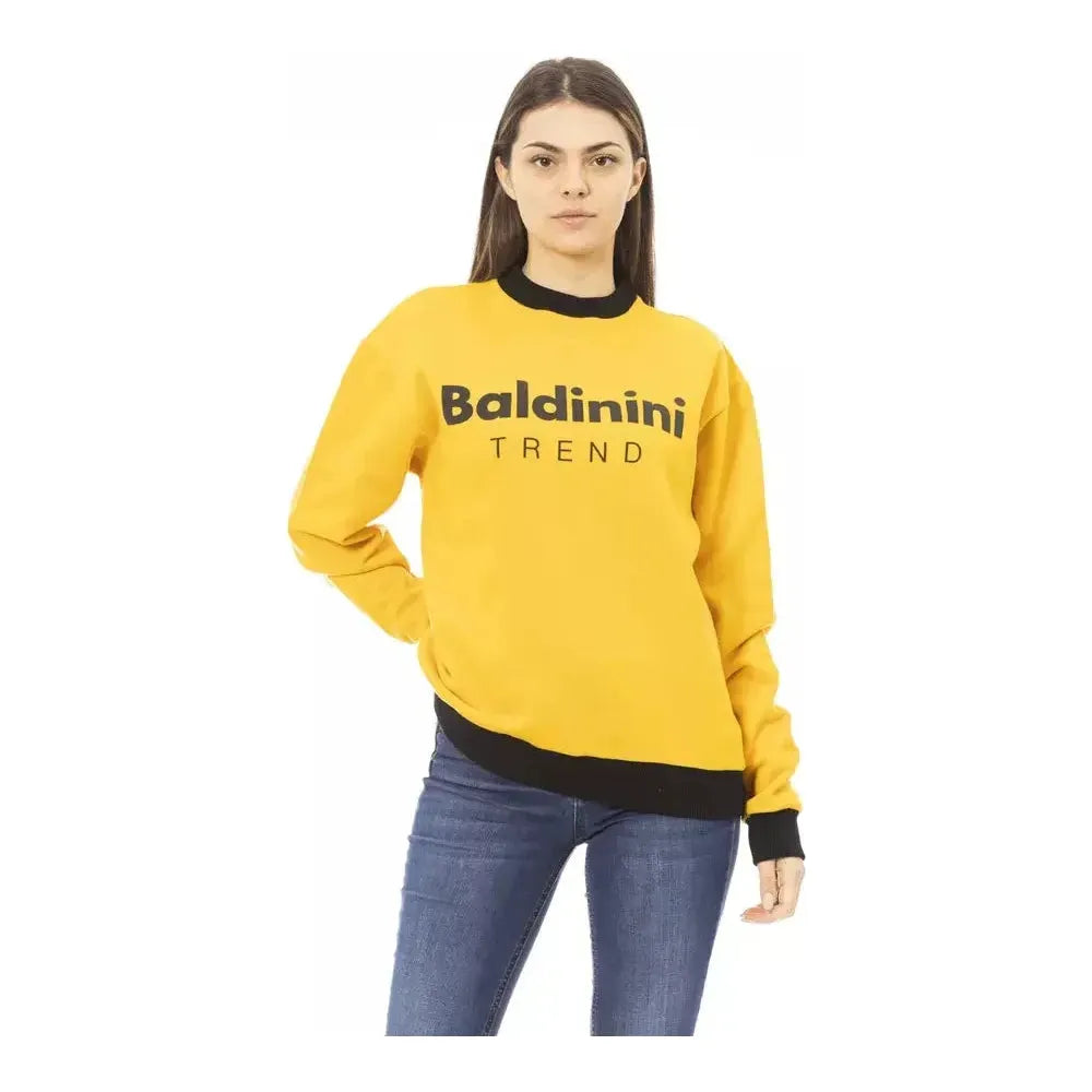 Baldinini Trend Yellow Cotton Women Sweater Baldinini Trend Dark Slate Gray