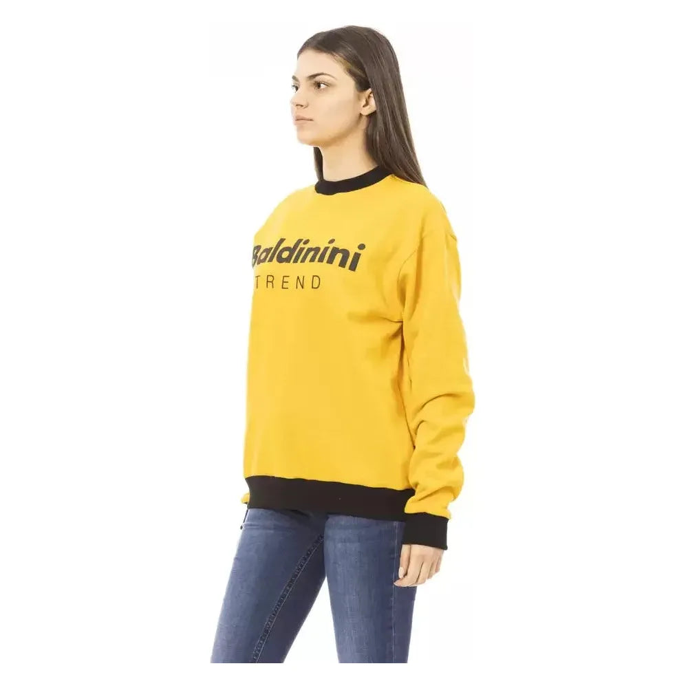 Baldinini Trend Yellow Cotton Women Sweater Baldinini Trend Sandy Brown