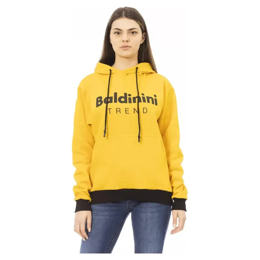 Baldinini Trend Yellow Cotton Women Hoodie Baldinini Trend Sandy Brown