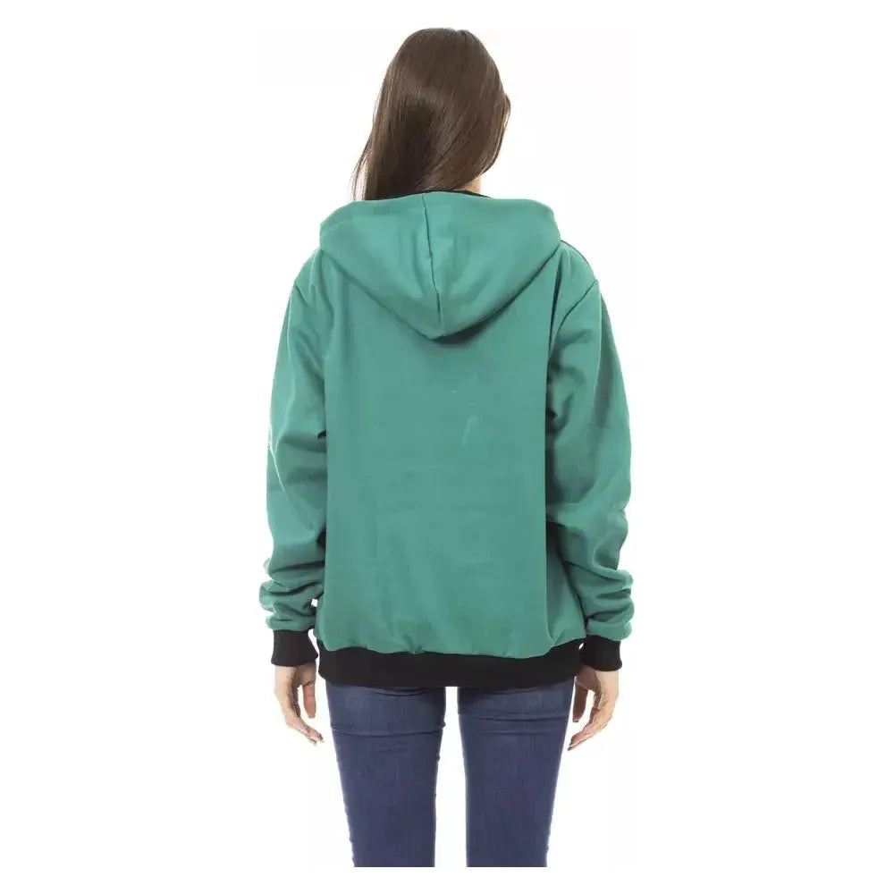 Baldinini Trend Black Cotton Women Hoodie Baldinini Trend Slate Gray