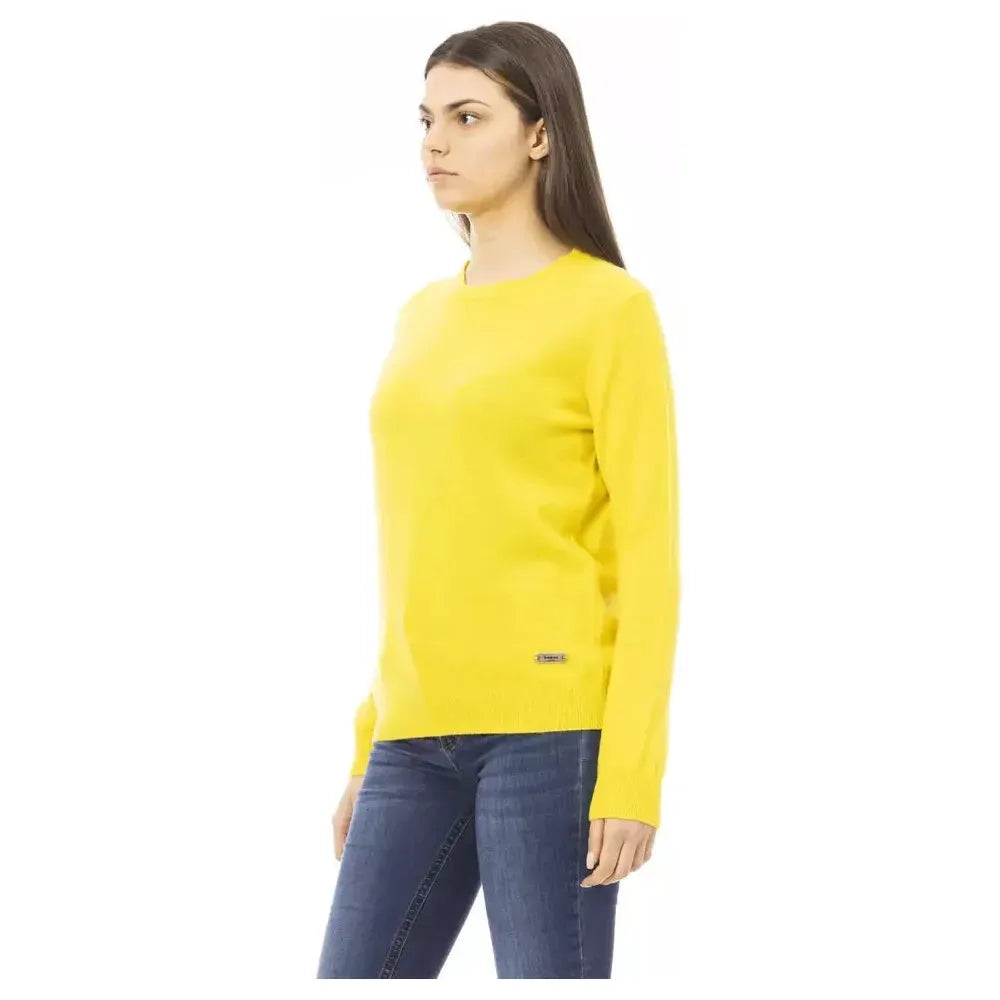 Baldinini Trend Yellow Cashmere Women Sweater Baldinini Trend Dark Slate Gray