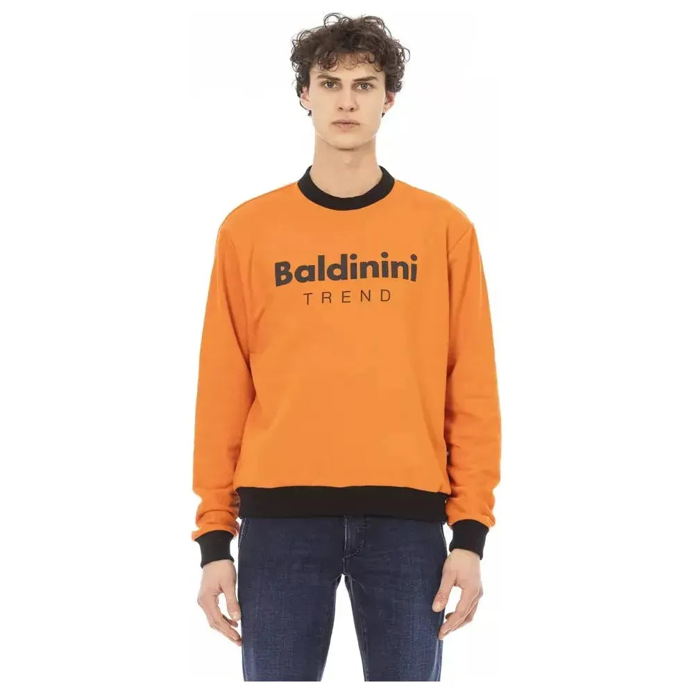 Baldinini Trend Orange Cotton Men's Hoodie Baldinini Trend Coral