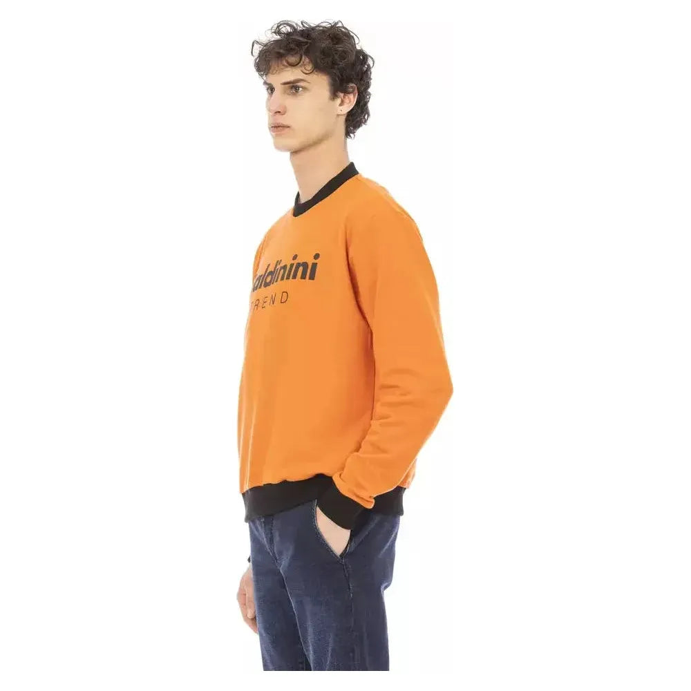 Baldinini Trend Orange Cotton Men's Hoodie Baldinini Trend Sandy Brown