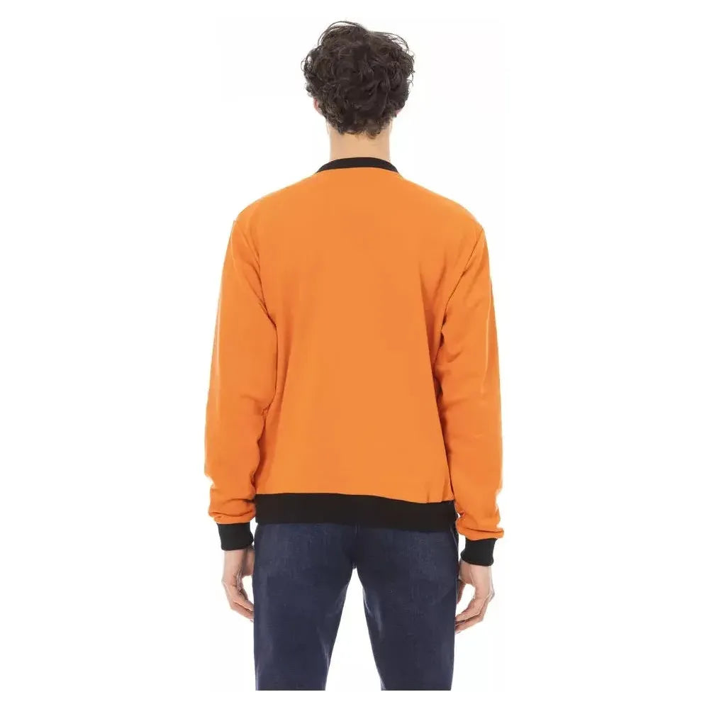 Baldinini Trend Orange Cotton Men's Hoodie Baldinini Trend Coral