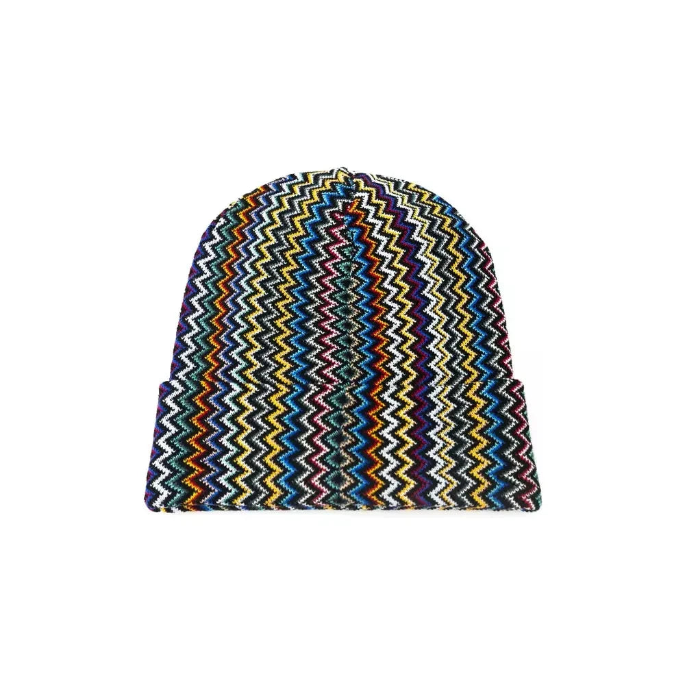Missoni Multicolor Wool Men Hat Missoni Light Gray