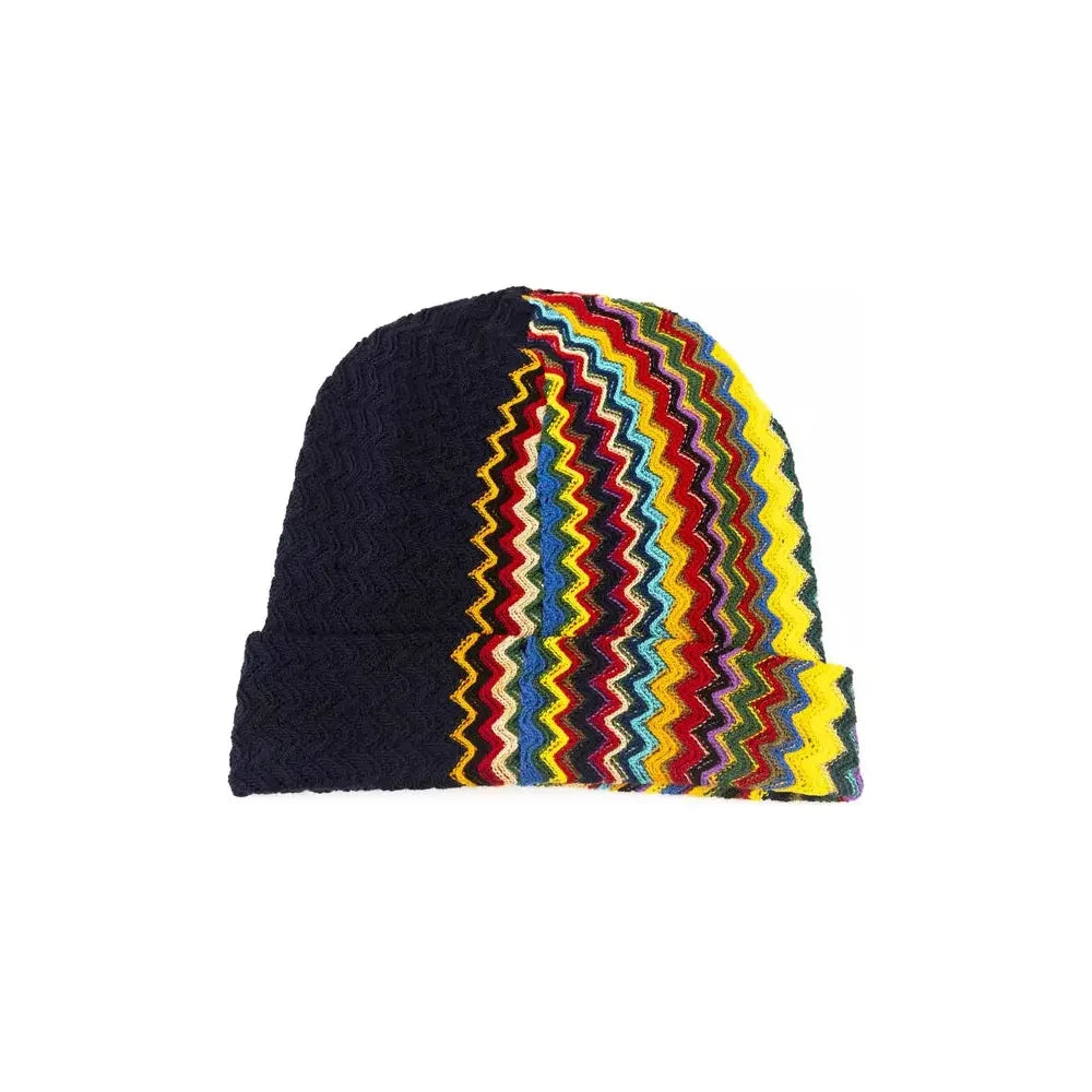Missoni Multicolor Wool Men Cap Missoni Sandy Brown