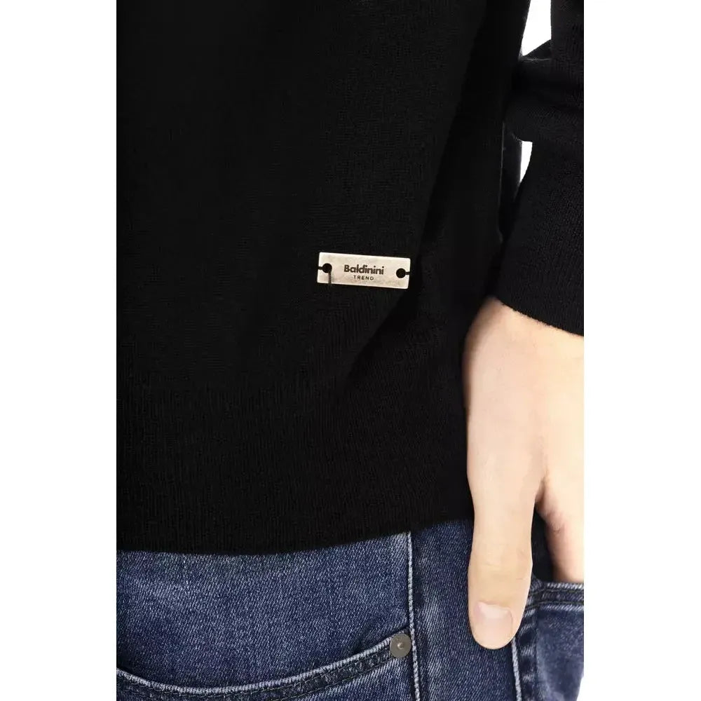 Baldinini Trend Black Fabric Men Sweater Baldinini Trend Black