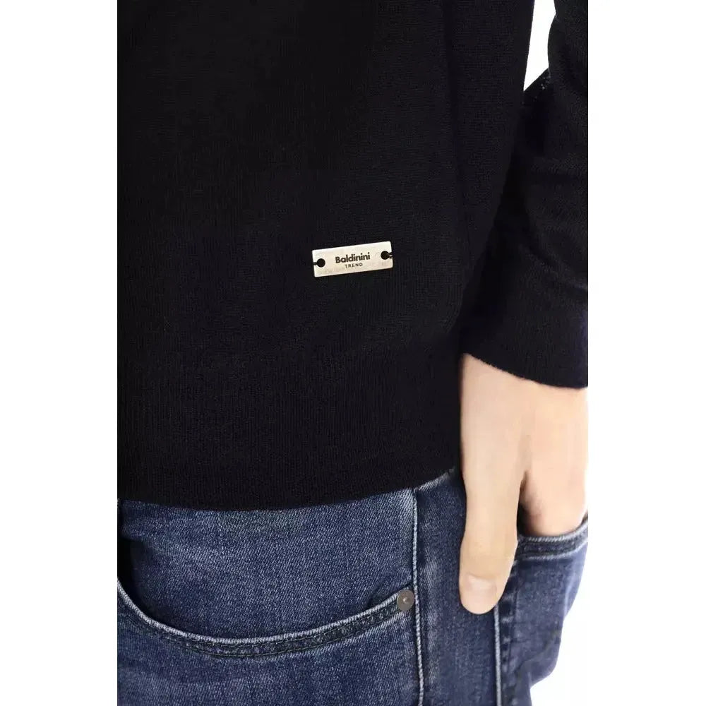 Baldinini Trend Blue Fabric Men Sweater Baldinini Trend Black