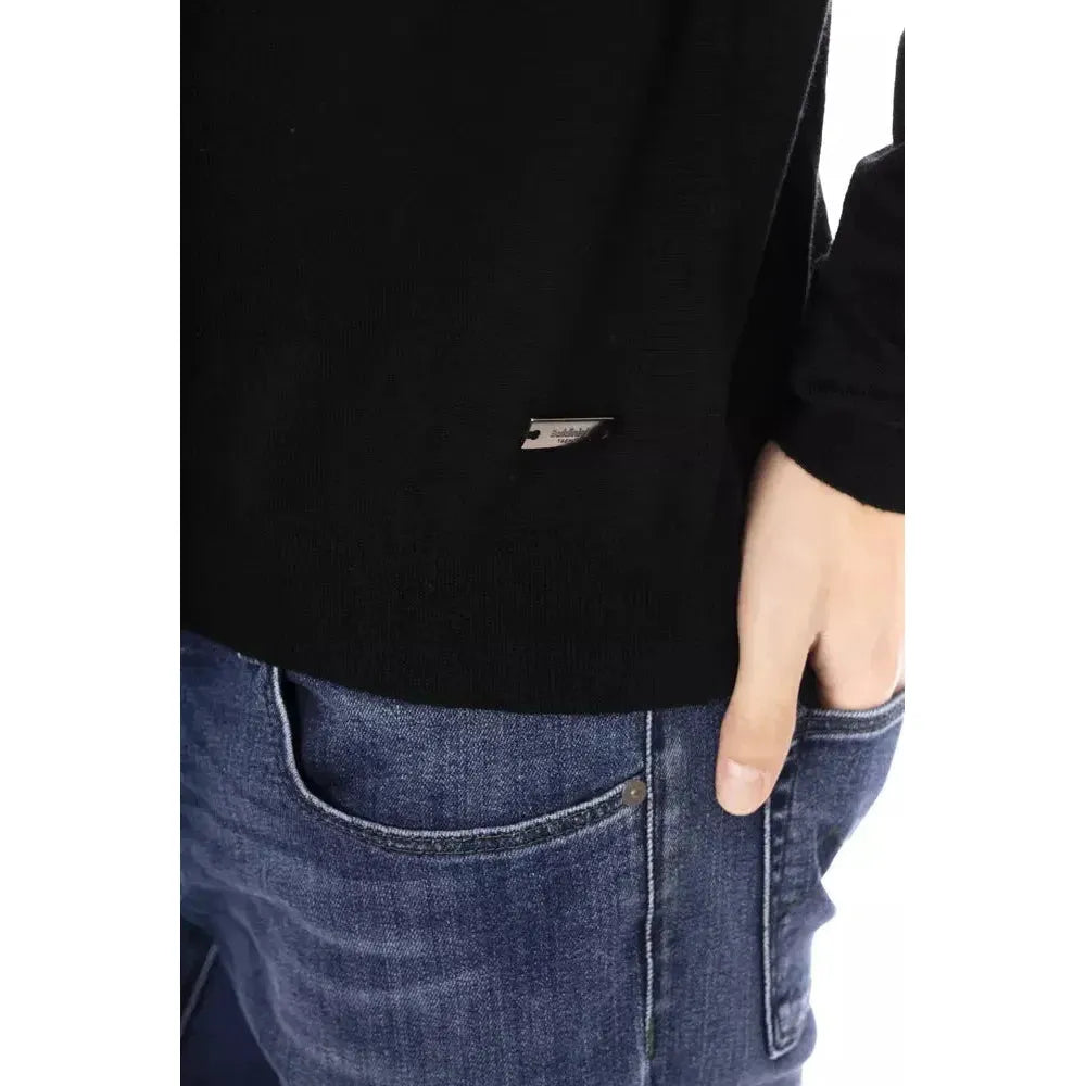 Baldinini Trend Black Fabric Men Sweater Baldinini Trend Black
