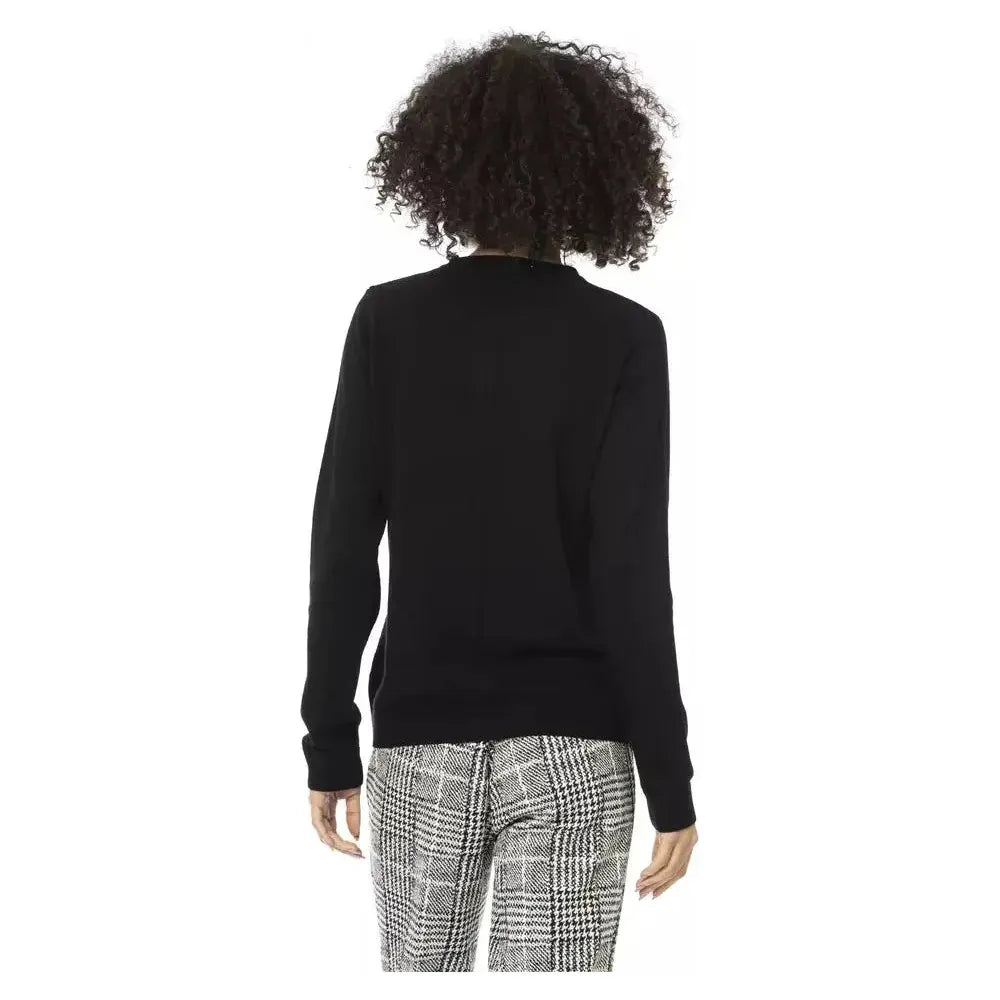 Baldinini Trend Black Wool Women Sweater Baldinini Trend Light Gray