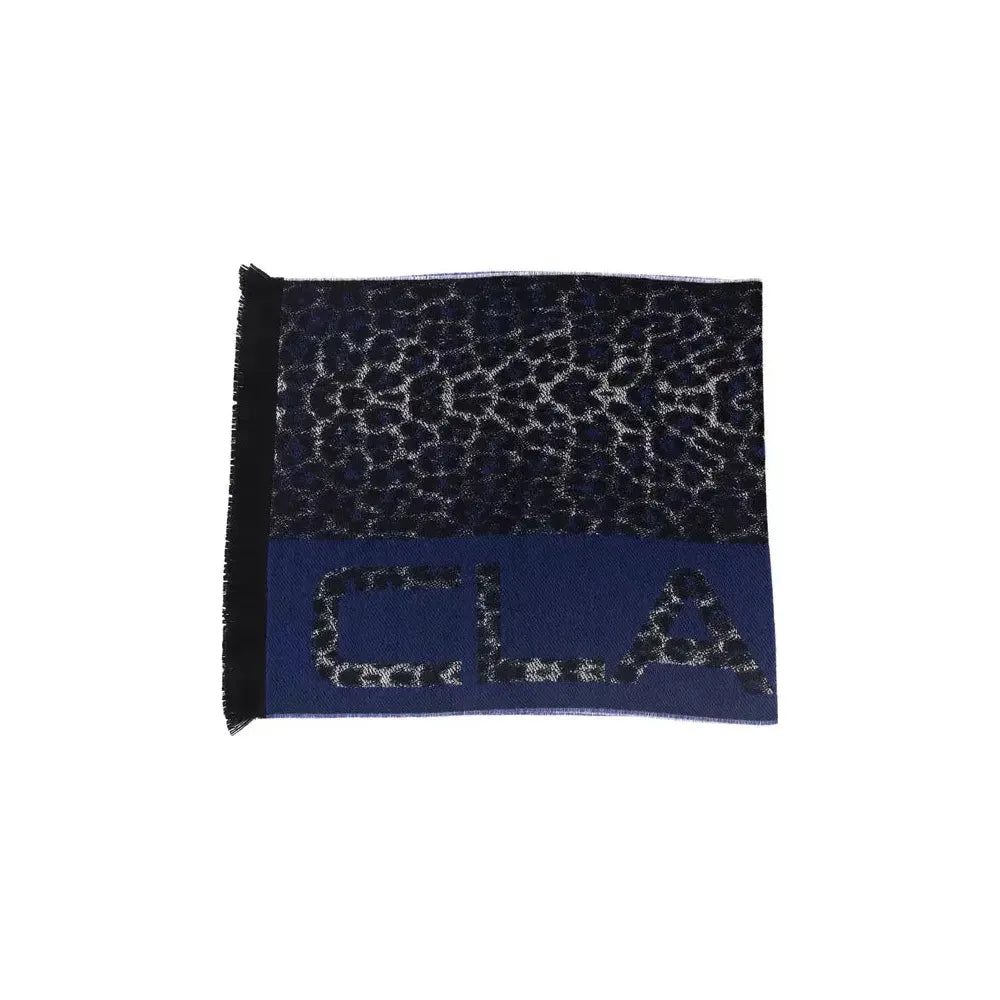 Cavalli Class Blue Wool Men Scarf Scarves Cavalli Class Dark Slate Gray