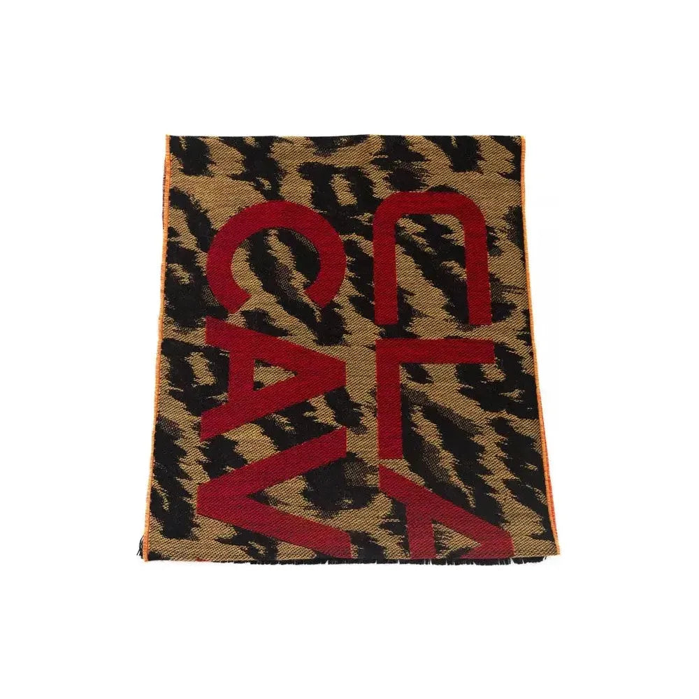 Cavalli Class Brown Wool Men Scarf Scarves Cavalli Class Saddle Brown