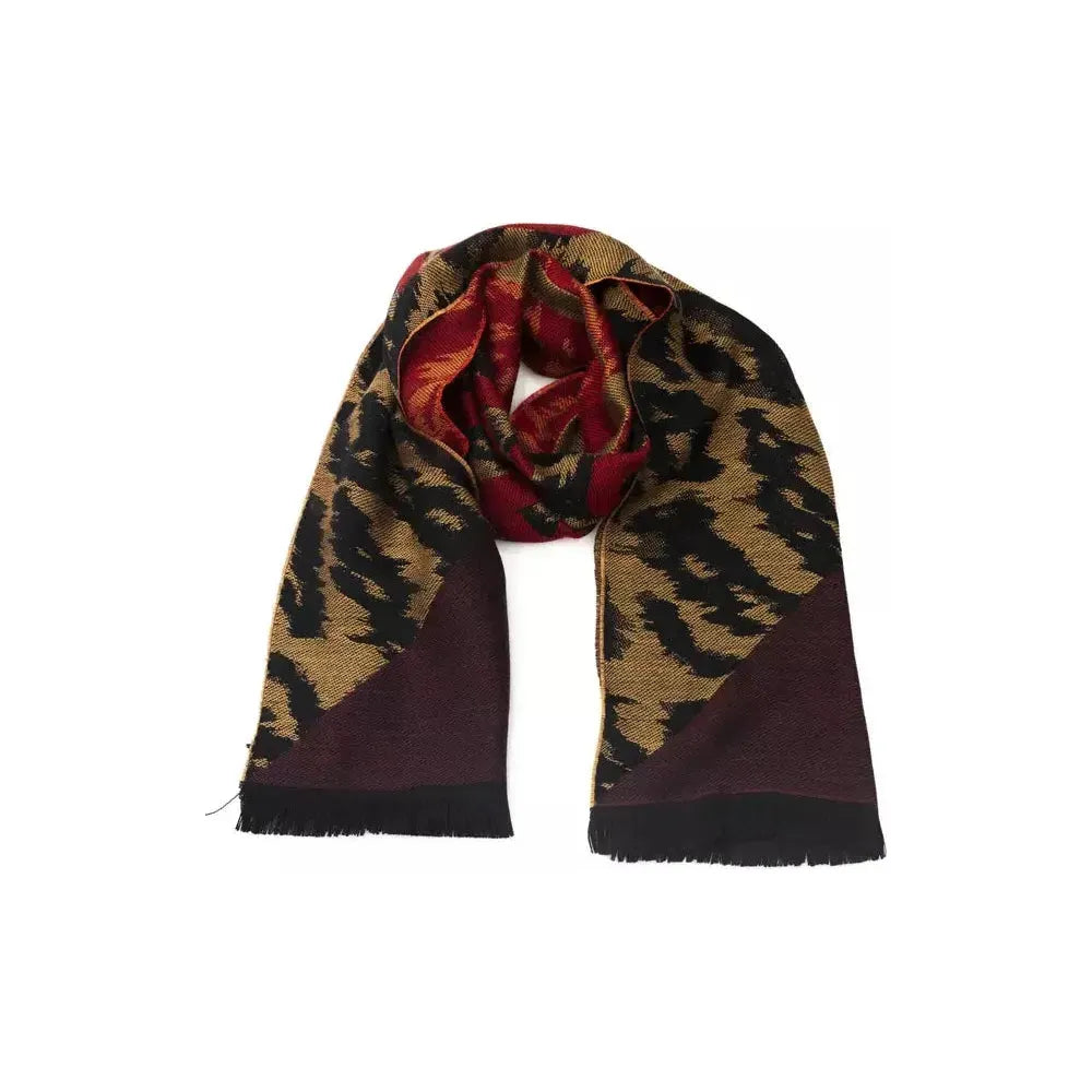Cavalli Class Brown Wool Men Scarf Scarves Cavalli Class Black