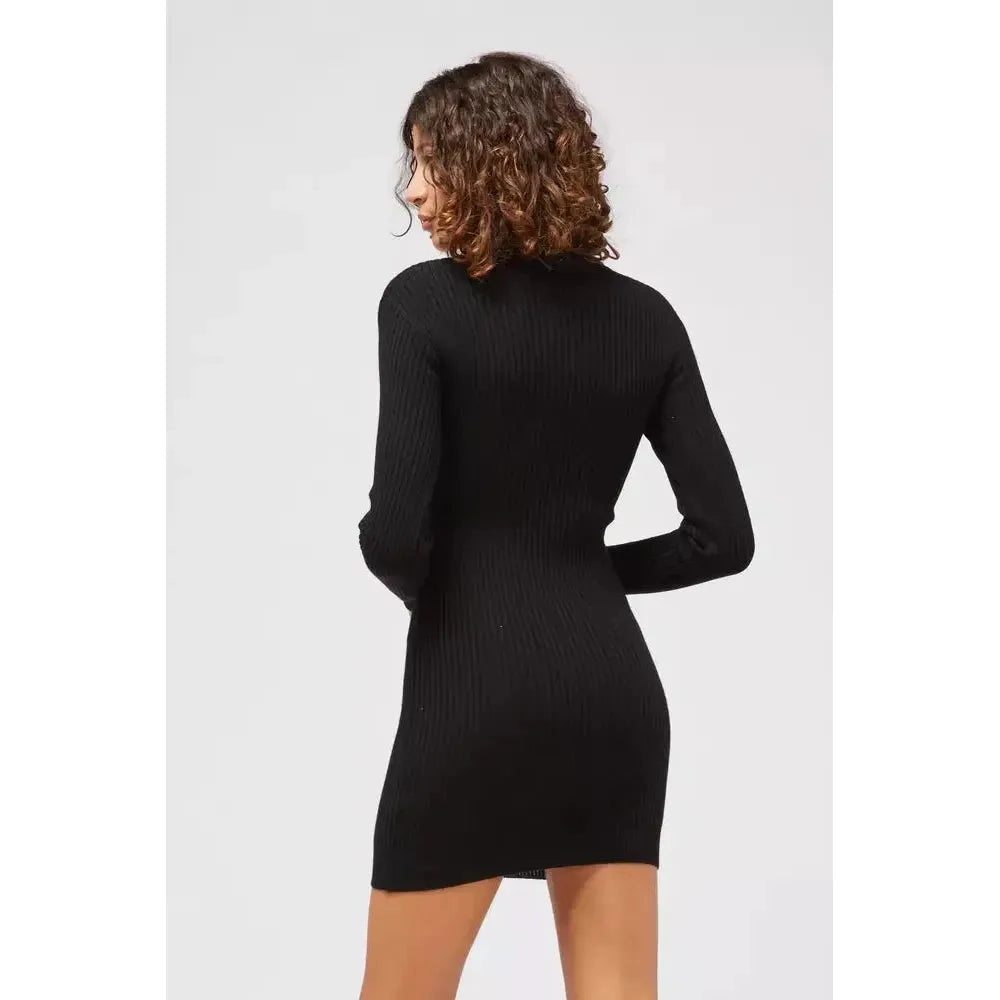 Custo Barcelona Black Viscose Women Sweater Dress Custo Barcelona Lavender