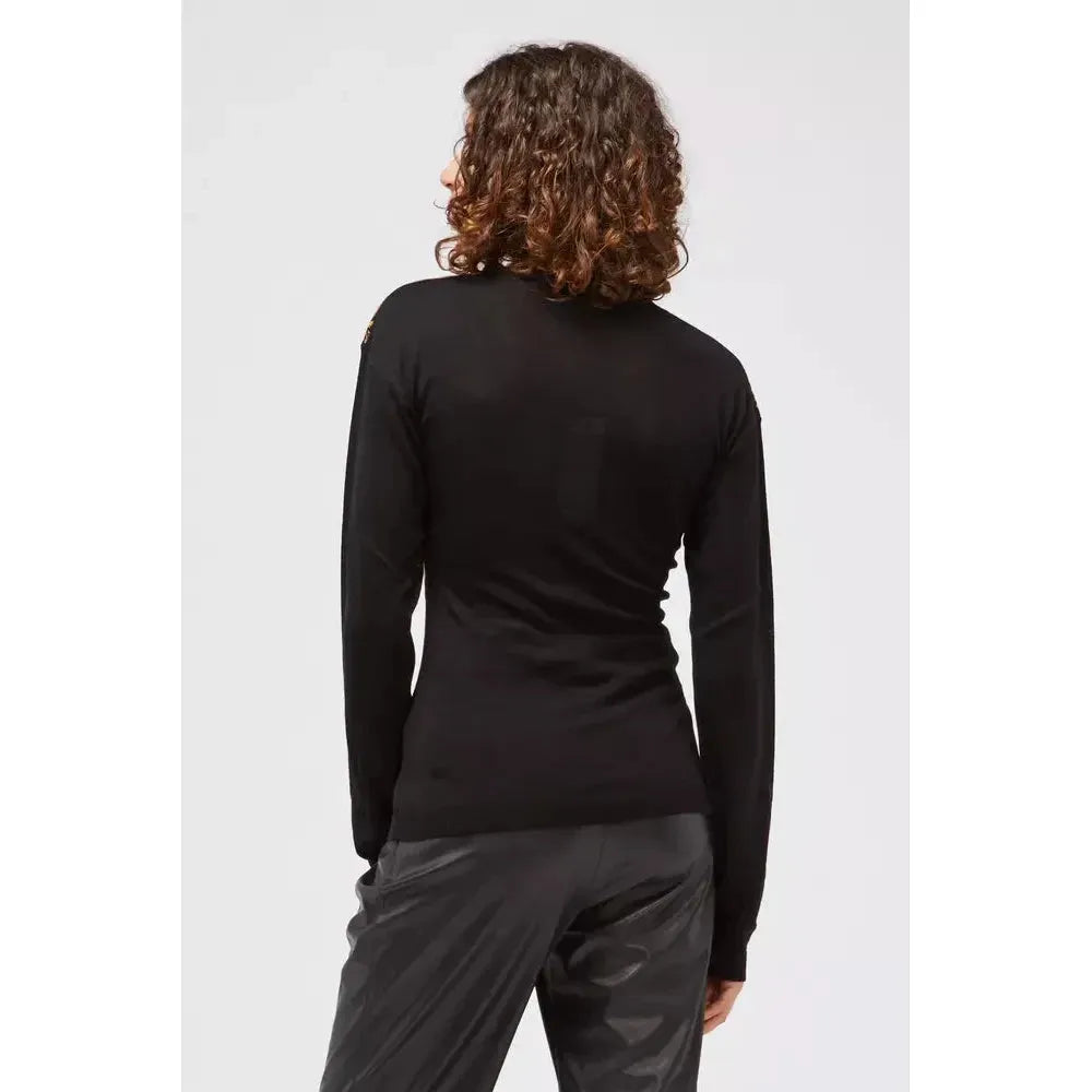 Custo Barcelona Black Wool Women Sweater Custo Barcelona Lavender