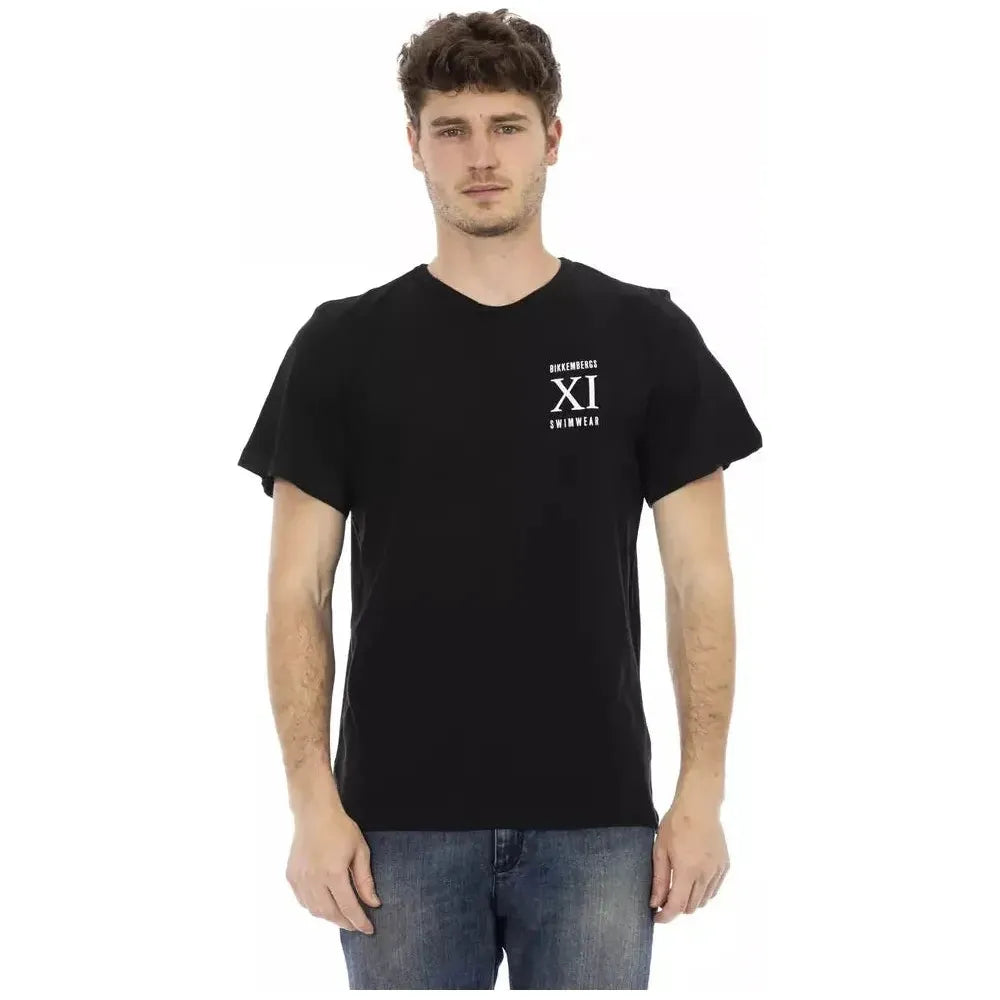 Bikkembergs Black Cotton Men T-Shirt Bikkembergs Tan