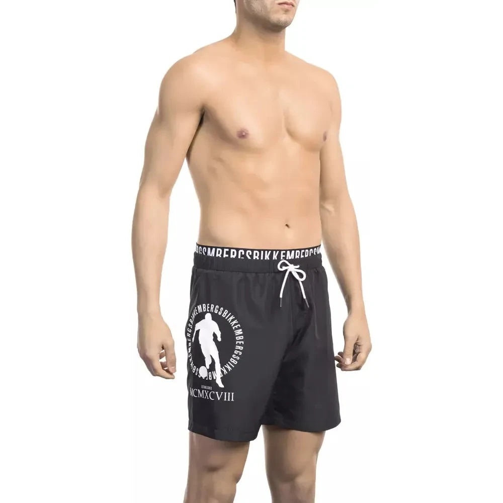 Bikkembergs Sleek Layered Swim Shorts with Logo Detail Bikkembergs Tan