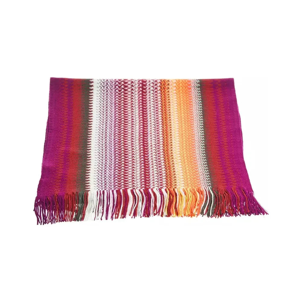 Missoni Multicolor Wool Men Scarf Missoni Maroon
