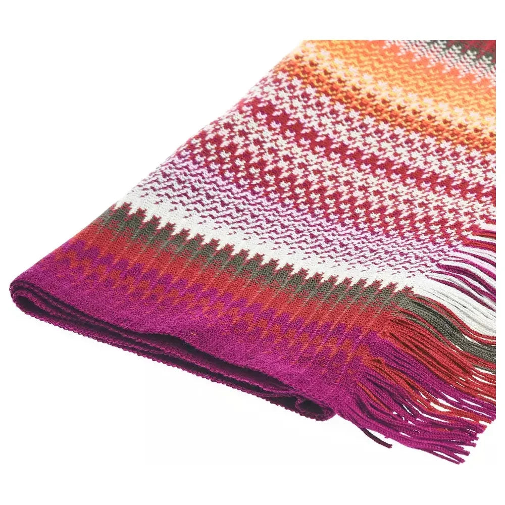 Missoni Multicolor Wool Men Scarf Missoni Maroon