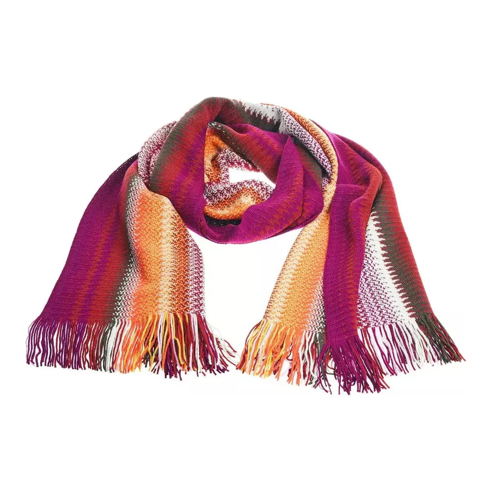 Missoni Multicolor Wool Men Scarf Missoni Maroon
