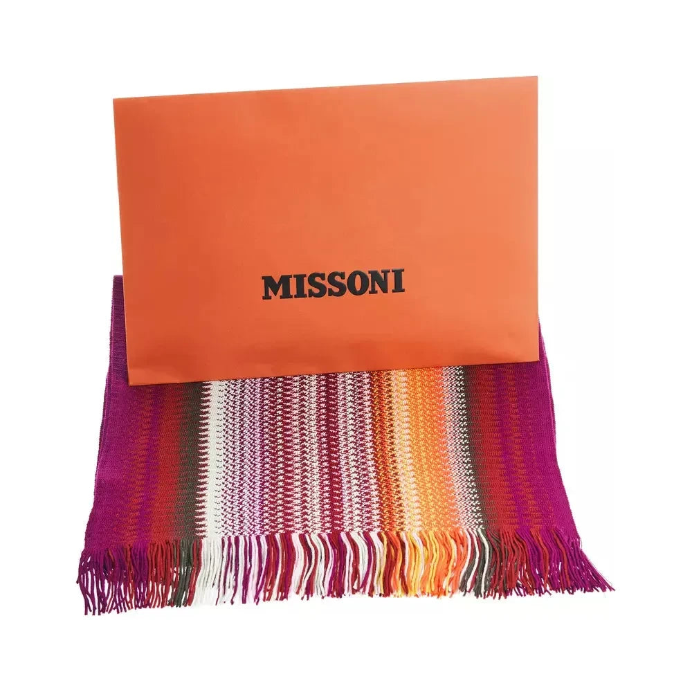 Missoni Multicolor Wool Men Scarf Missoni Tomato