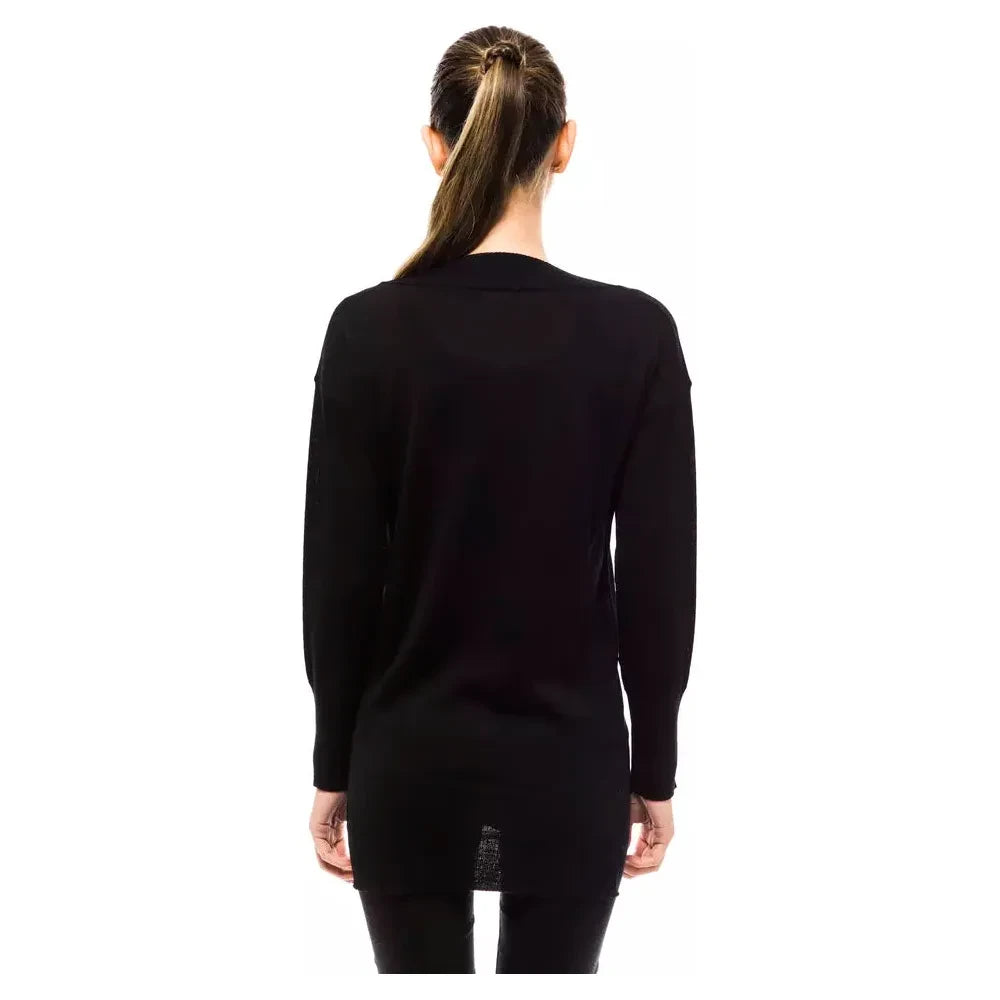Montana Blu Black Wool Women Sweater Montana Blu Black