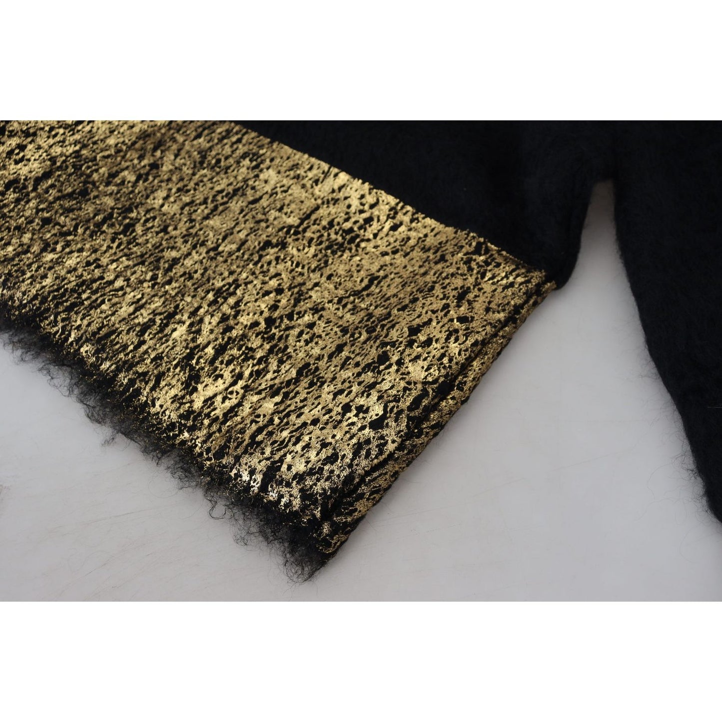 Dolce & Gabbana Stunning Black and Gold Crewneck Sweater Dolce & Gabbana Dark Gray