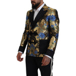 Dolce & Gabbana Gold Lurex Double Breasted Jacket Blazer KOS2120- 46