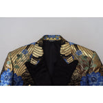 Dolce & Gabbana Gold Lurex Double Breasted Jacket Blazer KOS2120- 46