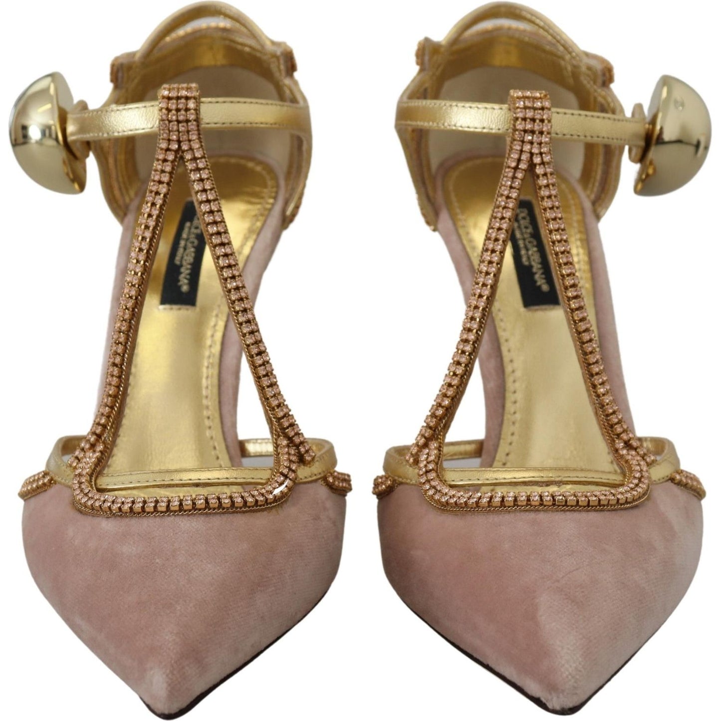 Dolce & Gabbana Elegant Pink Crystal Pumps with High Heels Dolce & Gabbana Dim Gray