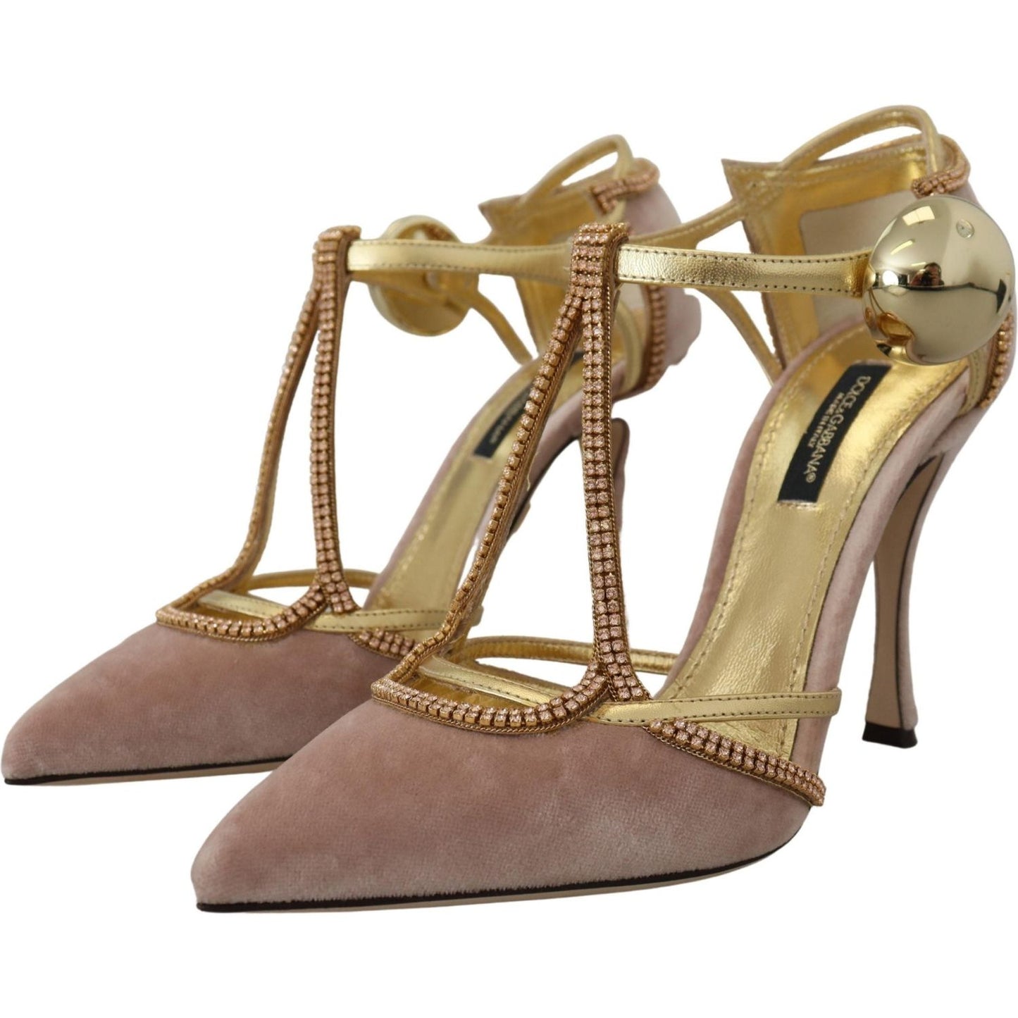 Dolce & Gabbana Elegant Pink Crystal Pumps with High Heels Dolce & Gabbana Dim Gray
