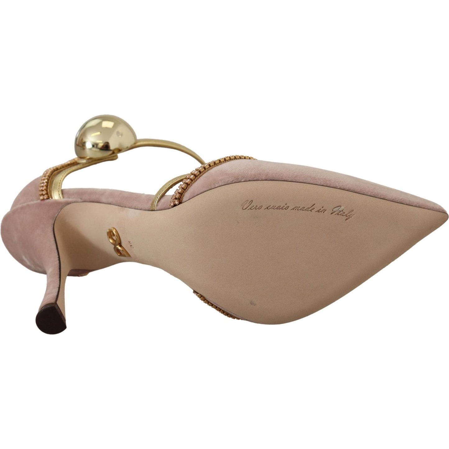 Dolce & Gabbana Elegant Pink Crystal Pumps with High Heels Dolce & Gabbana Rosy Brown