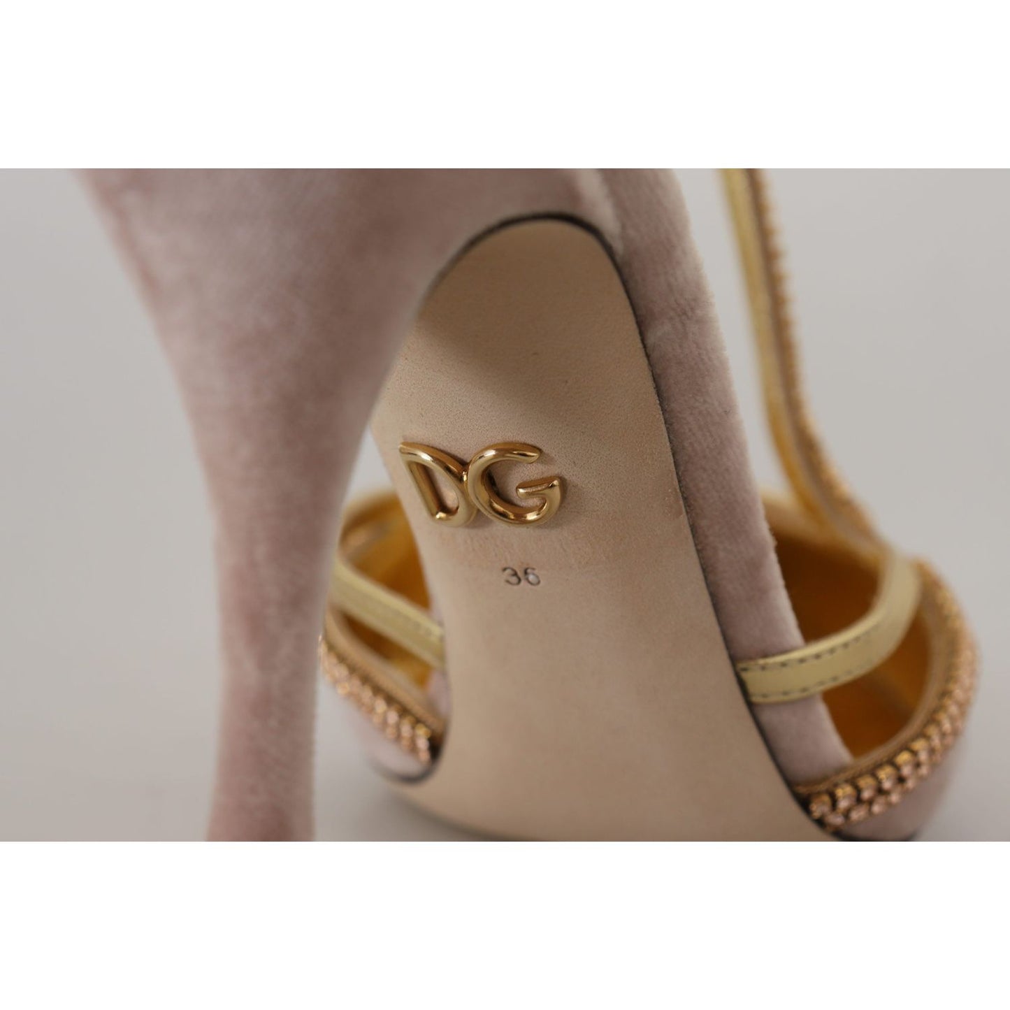 Dolce & Gabbana Elegant Pink Crystal Pumps with High Heels Dolce & Gabbana Rosy Brown