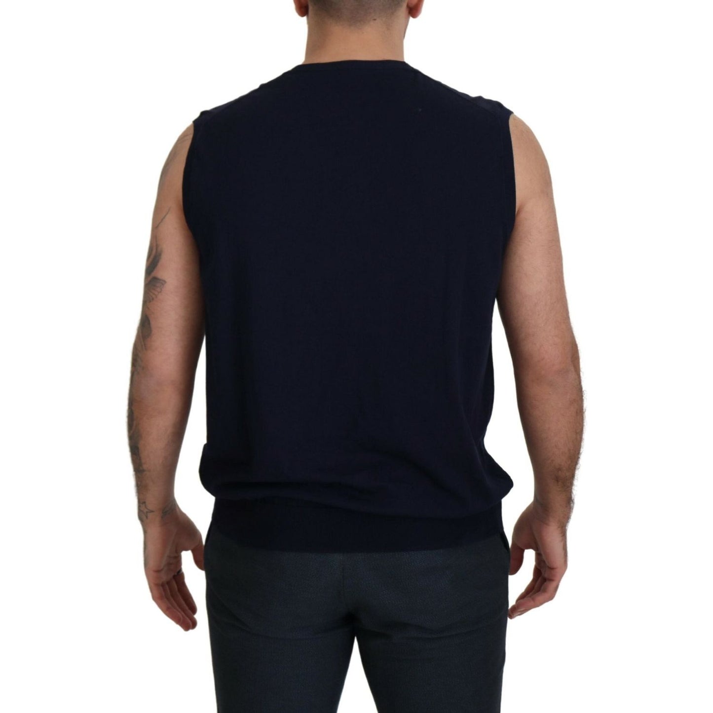 Paolo Pecora Milano Sleek Black V-Neck Sleeveless Tank Paolo Pecora Milano Rosy Brown