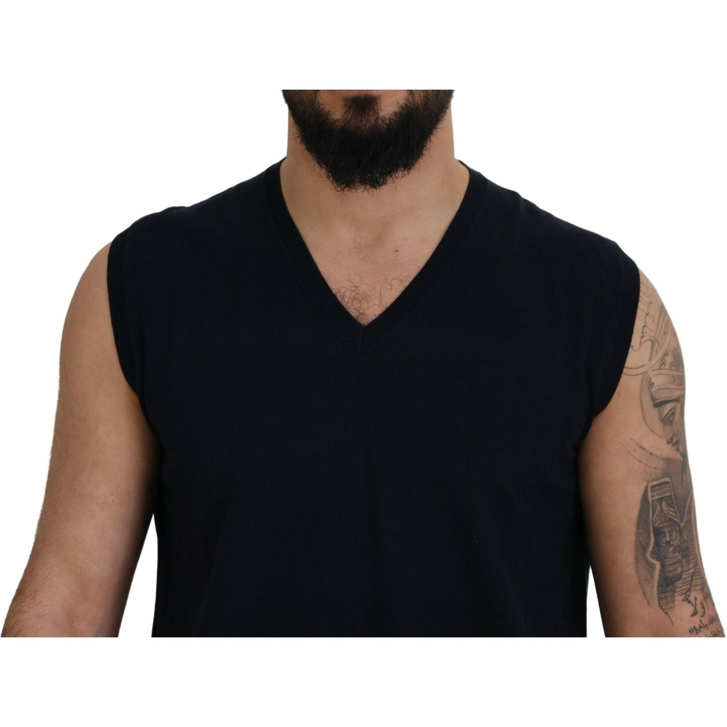 Paolo Pecora Milano Sleek Black V-Neck Sleeveless Tank Paolo Pecora Milano Rosy Brown
