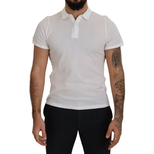 FRADI White Cotton Collared Short Sleeves Polo T-shirt