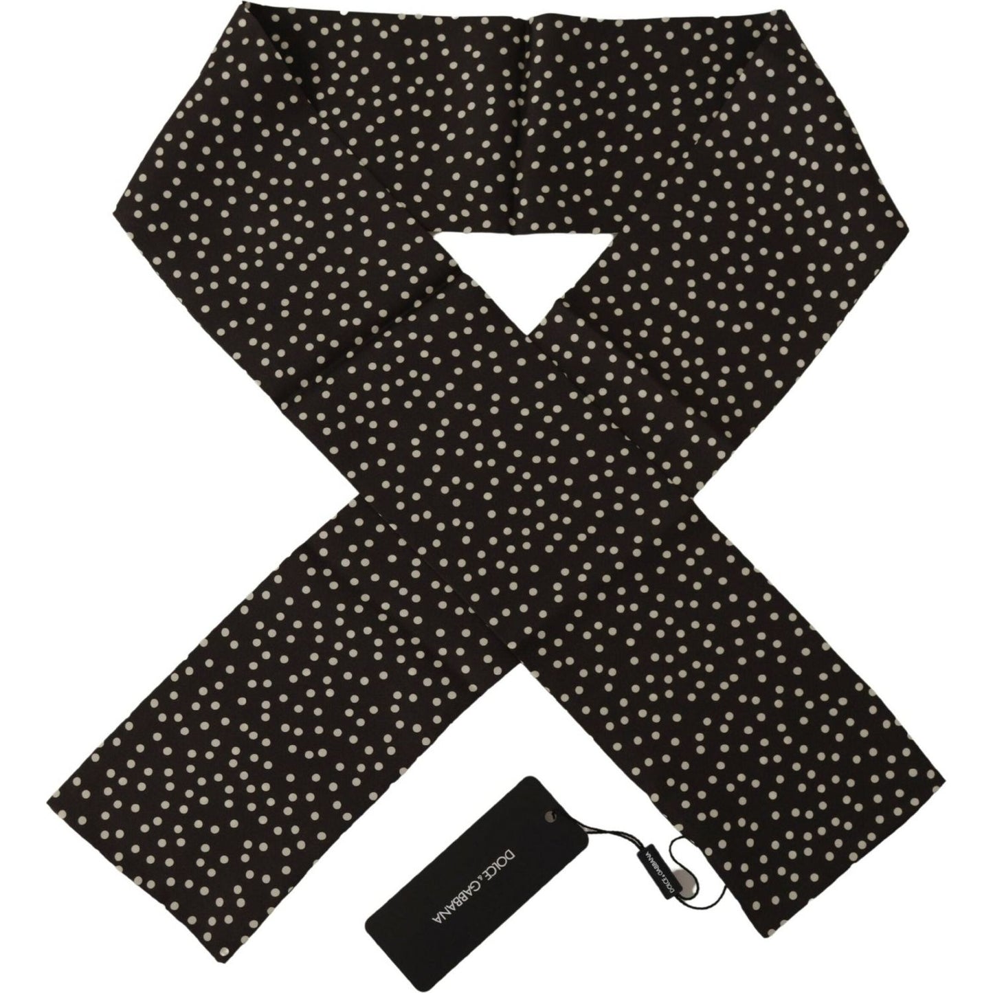 Dolce & Gabbana Elegant Silk Polka Dot Men's Scarf Dolce & Gabbana Black