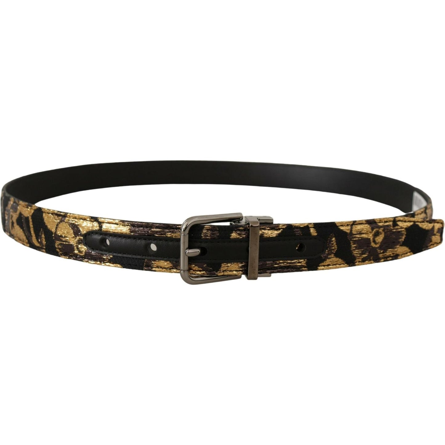Dolce & Gabbana Multicolor Leather Belt with Black Buckle Dolce & Gabbana Black